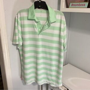 Ralph Lauren RLX Polo Golf Green Stripes Shirt Size M